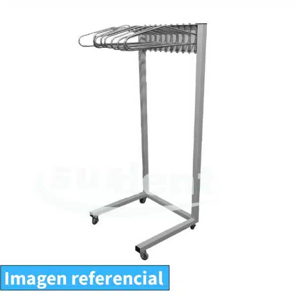 Carro Porta Delantal Plomado 3 Ganchos