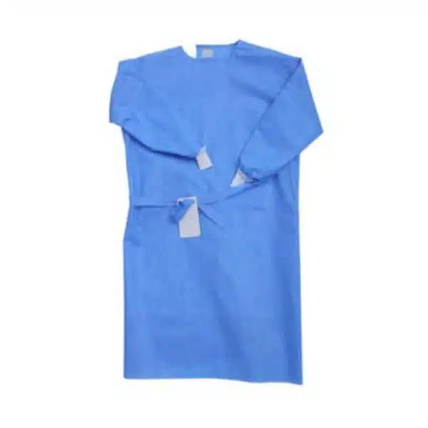 Bata aislamiento antifluido azul no estéril c/puño 1Uni