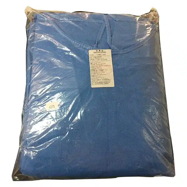 Bata aislamiento antifluido azul no estéril c/puño 1Uni - Imagen 2